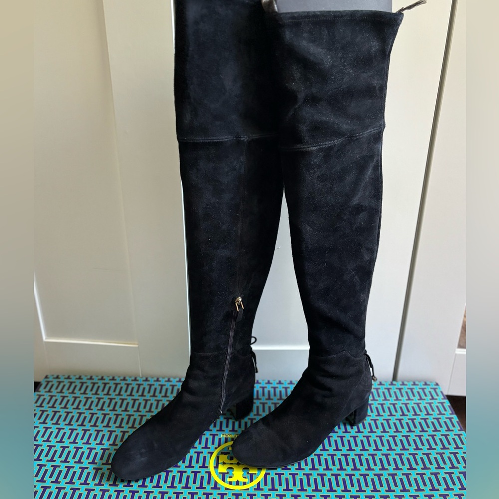 Over the knee suede boots